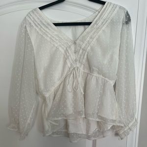 white chiffon blouse top